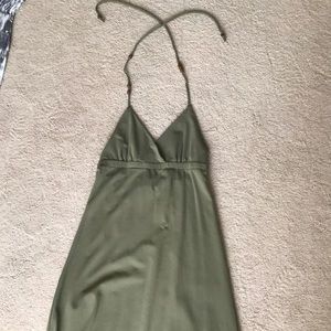 Green, maxi halter dress